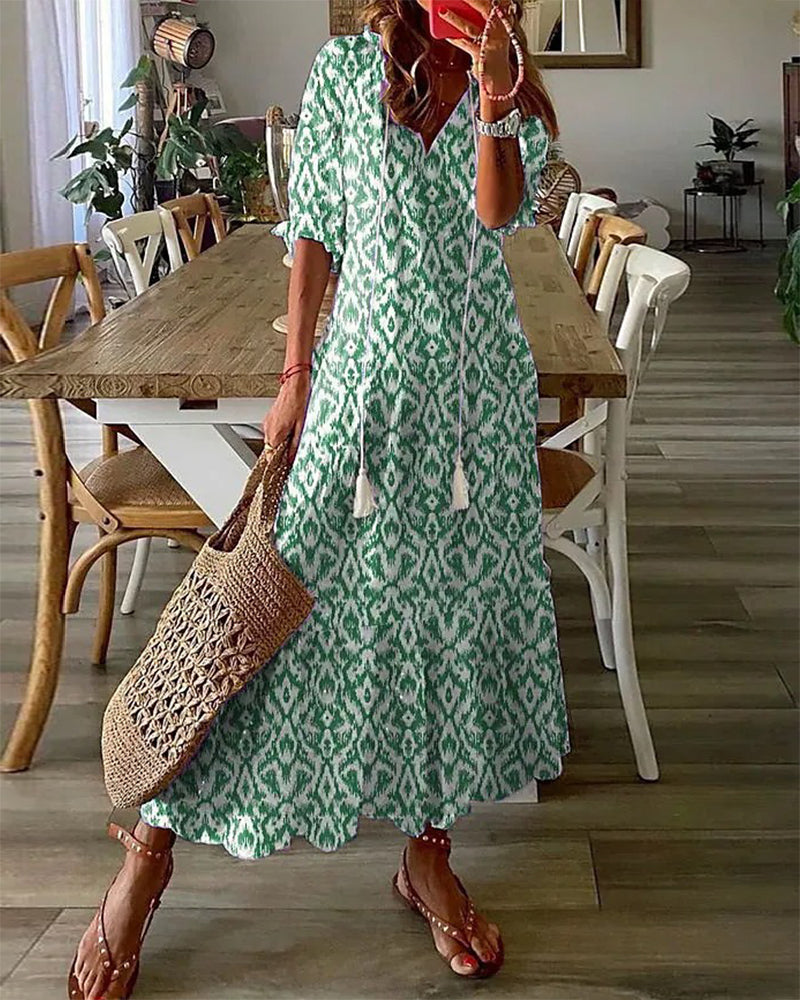 Catherine | Vintage-Inspired Boho V-Neck Dress