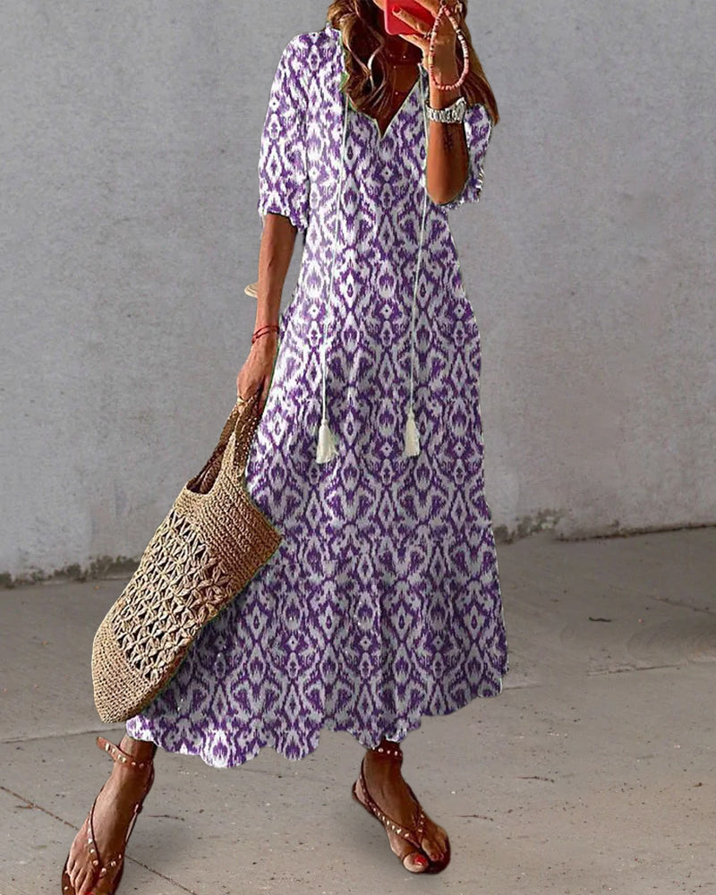Catherine | Vintage-Inspired Boho V-Neck Dress