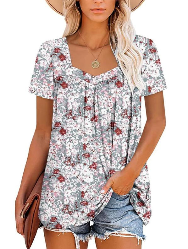 Diana | Comfortable Short-Sleev Printed Top