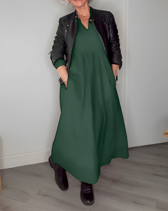 Susan | Stylish Long Dress with Belly Coverage