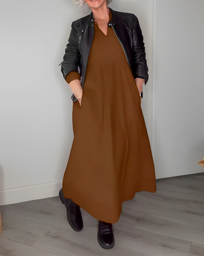 Susan | Stylish Long Dress with Belly Coverage