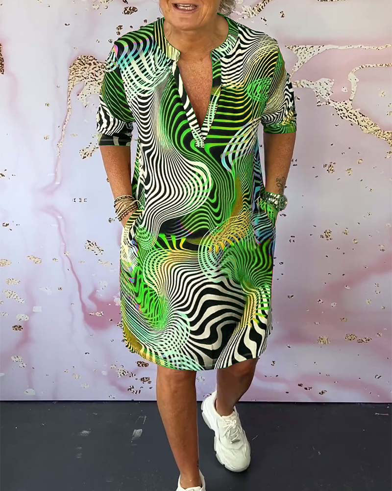 Jennifer | Vibrant V-Neck Dress