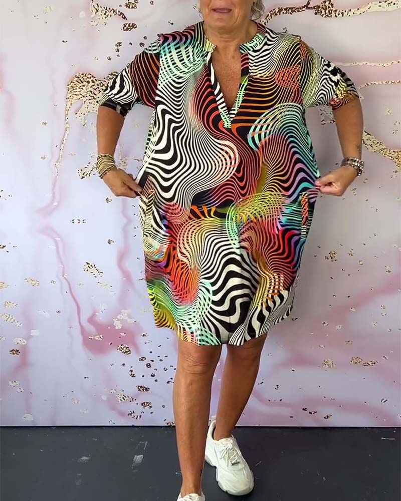 Jennifer | Vibrant V-Neck Dress