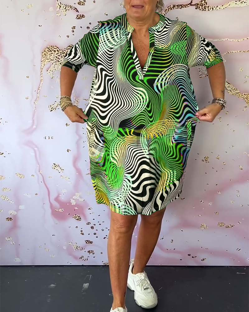 Jennifer | Vibrant V-Neck Dress