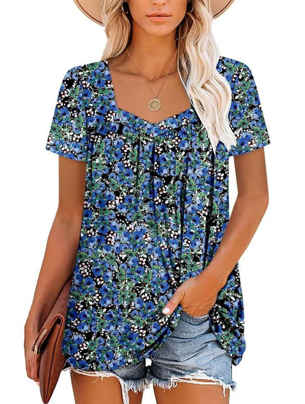 Diana | Comfortable Short-Sleev Printed Top