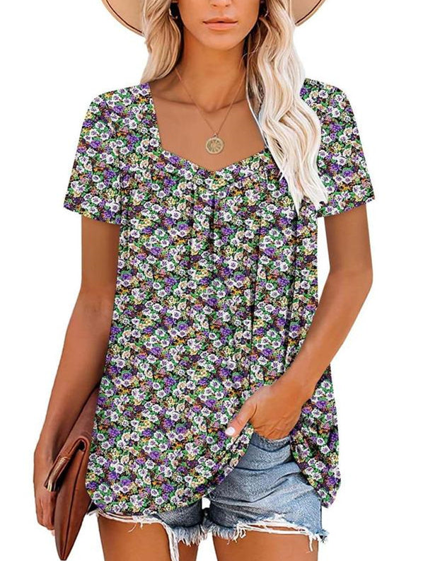 Diana | Comfortable Short-Sleev Printed Top