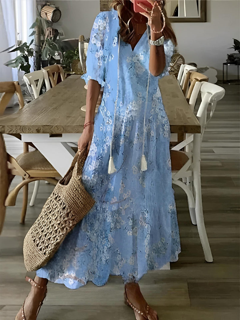 Catherine | Vintage-Inspired Boho V-Neck Dress