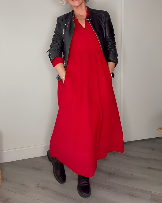 Susan | Stylish Long Dress with Belly Coverage