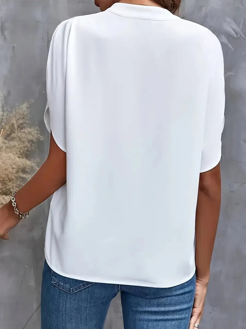 Dahlia | Elegant V-Neck Blouse in Soft Fabric