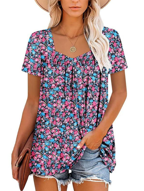 Diana | Comfortable Short-Sleev Printed Top