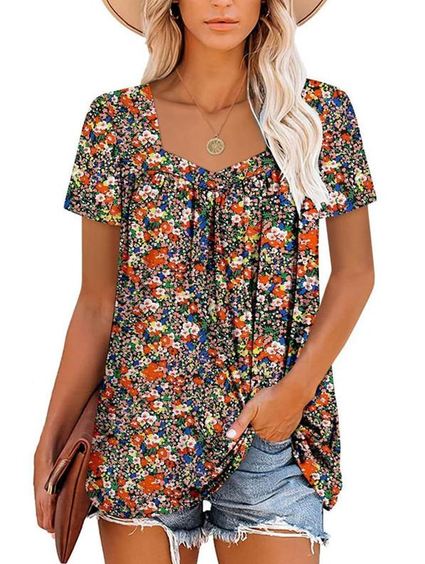 Diana | Comfortable Short-Sleev Printed Top