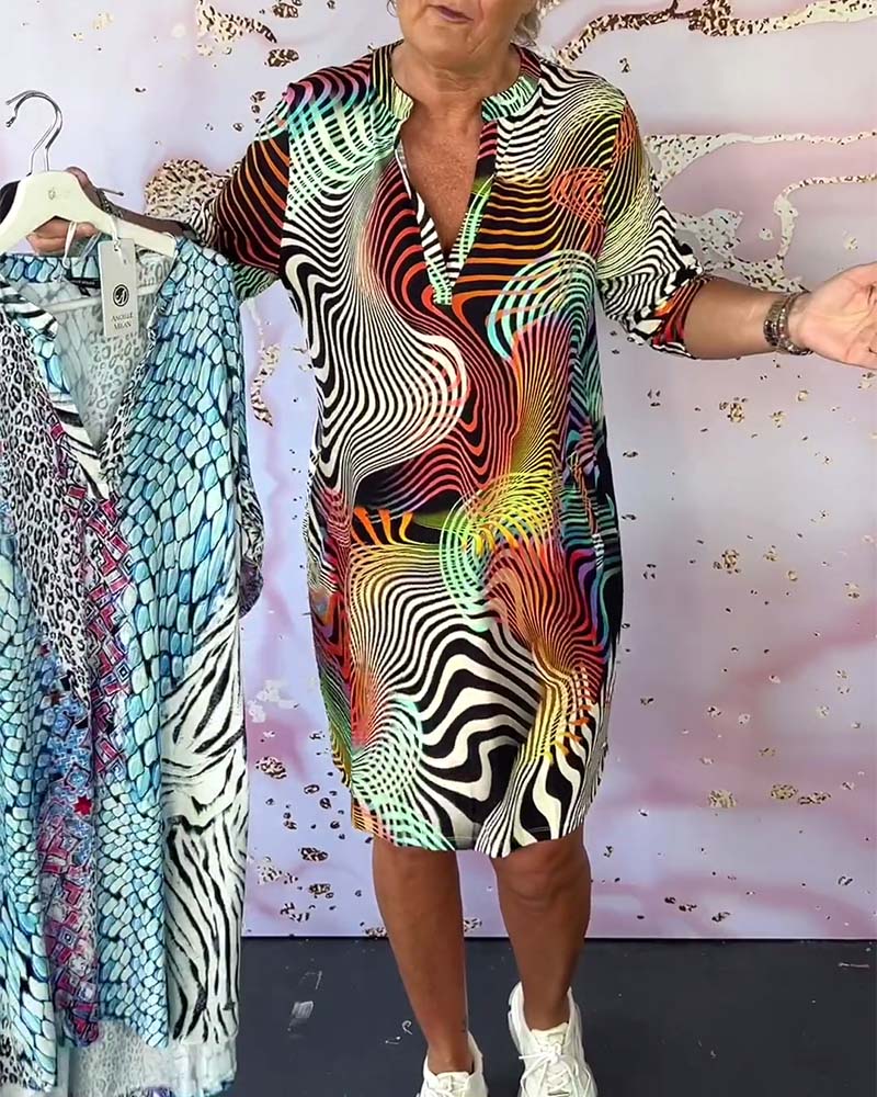 Jennifer | Vibrant V-Neck Dress