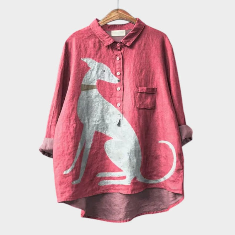 Veronica | Oversized Shirt with Dog Graphics