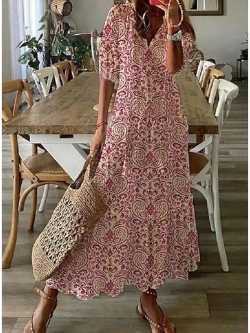 Catherine | Vintage-Inspired Boho V-Neck Dress