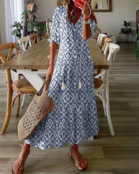 Catherine | Vintage-Inspired Boho V-Neck Dress