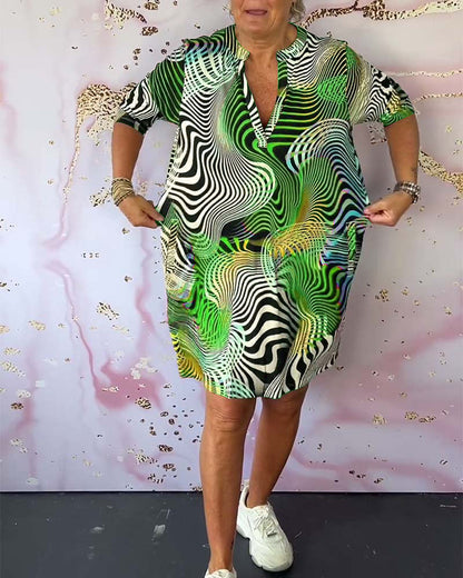 Jennifer | Vibrant V-Neck Dress