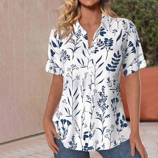 Julia | Relaxed Leaf Pattern Blouse