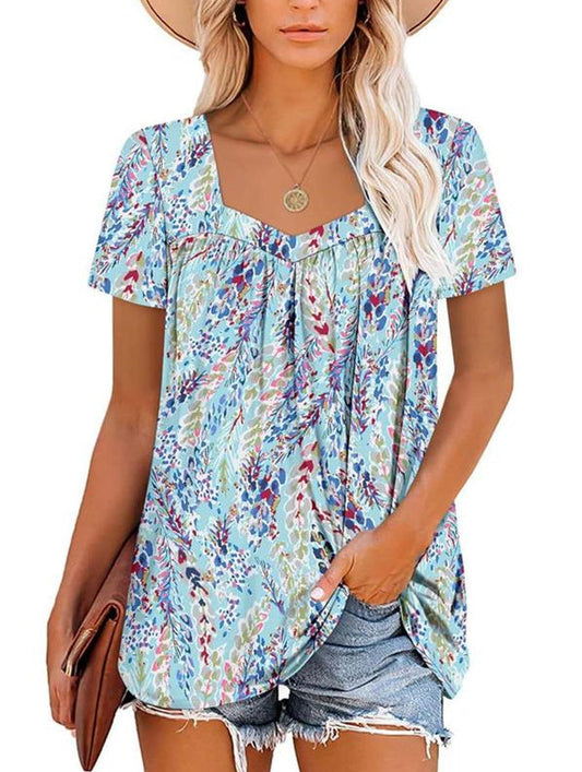 Diana | Comfortable Short-Sleev Printed Top