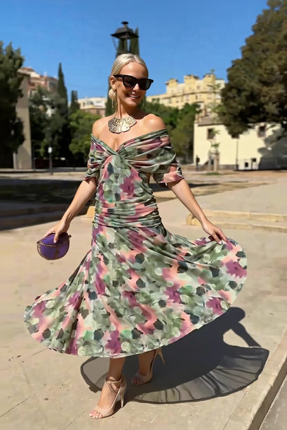 Ayla | Fantasy Painted Floral Maxi Dress