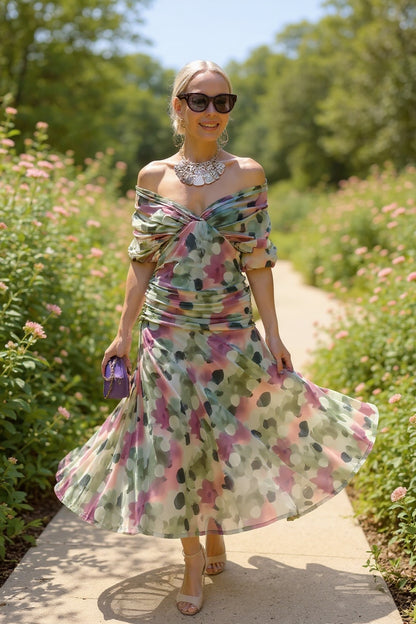 Ayla | Fantasy Painted Floral Maxi Dress