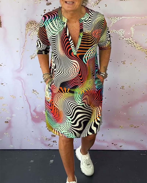 Jennifer | Vibrant V-Neck Dress