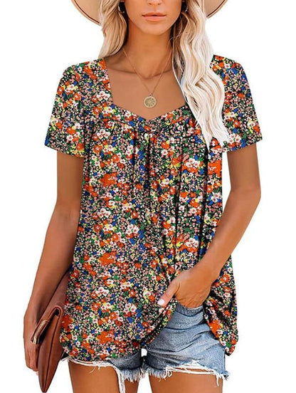 Diana | Comfortable Short-Sleev Printed Top
