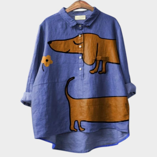 Veronica | Oversized Shirt with Dog Graphics